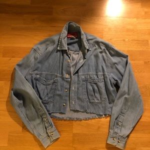 Urban Outfitters Denim Long Sleeve Cropped Shirt